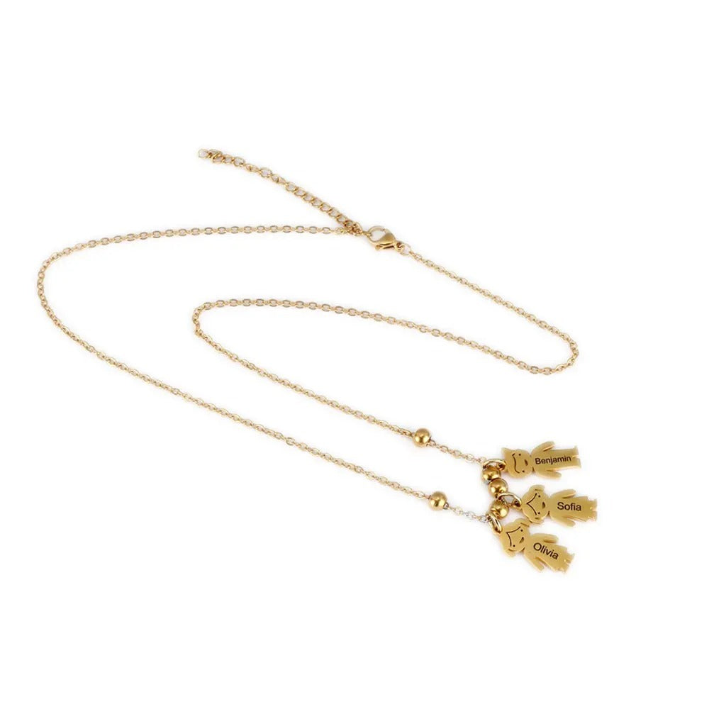 Colar Feminino Personalizado Meus Filhos Banhado