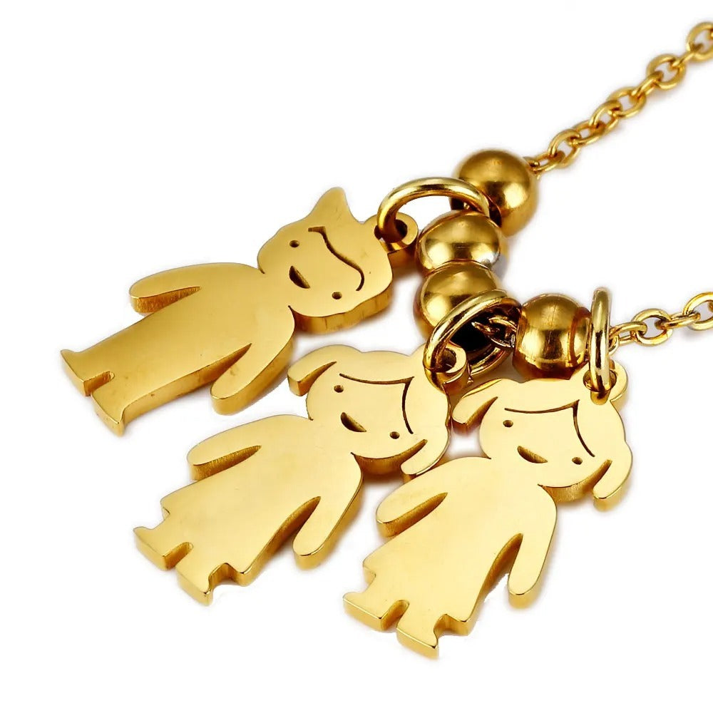Colar Feminino Personalizado Meus Filhos Banhado