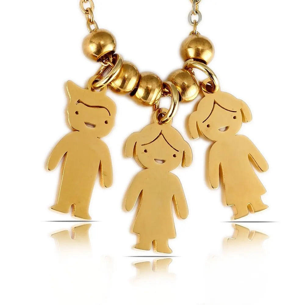 Colar Feminino Personalizado Meus Filhos Banhado