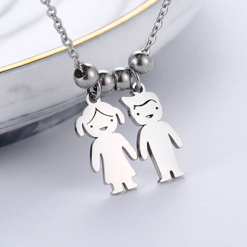 Colar Feminino Personalizado Meus Filhos Banhado