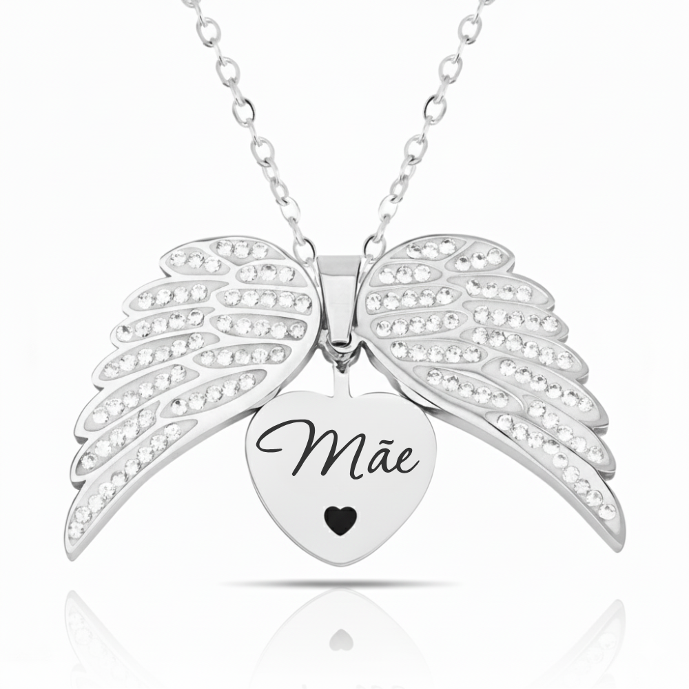 Colar Asas de Anjo Banhado Meus Pais