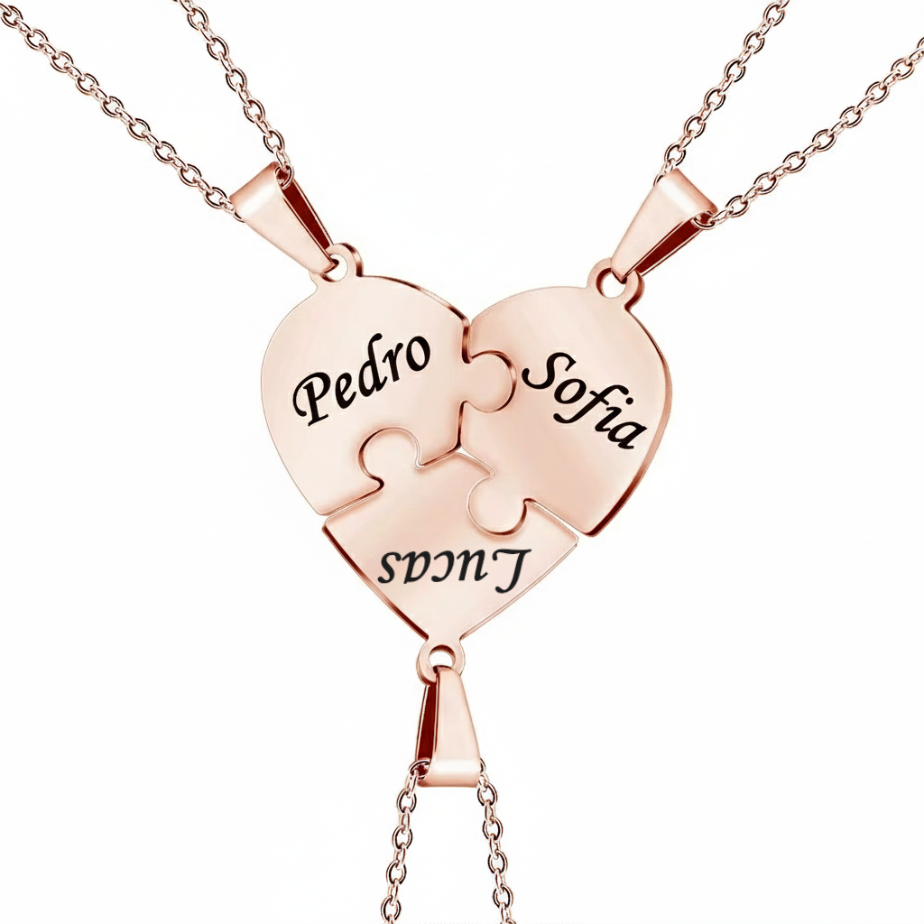 Colar Quebra Cabeça Personalizável Banhado