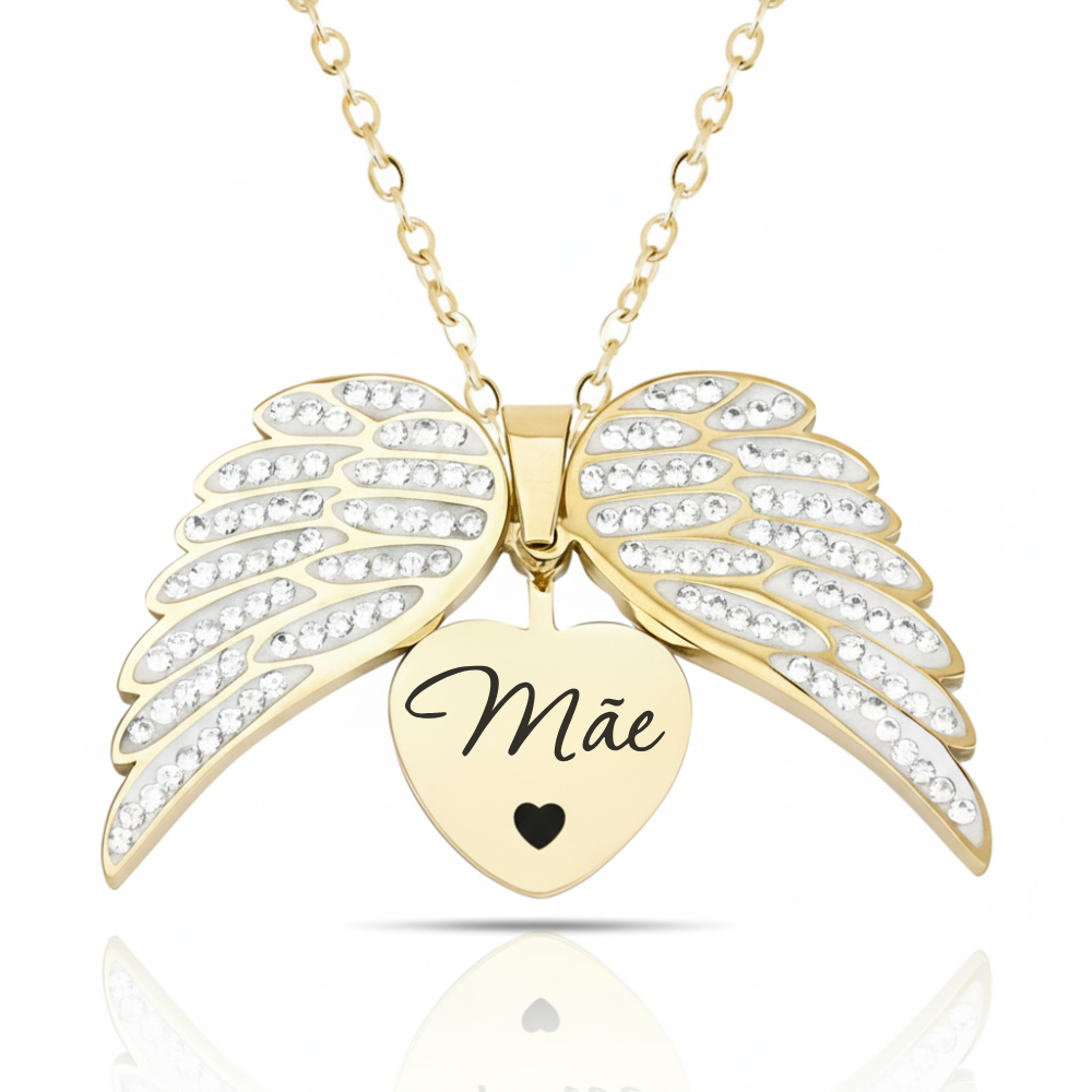 Colar Asas de Anjo Banhado Meus Pais