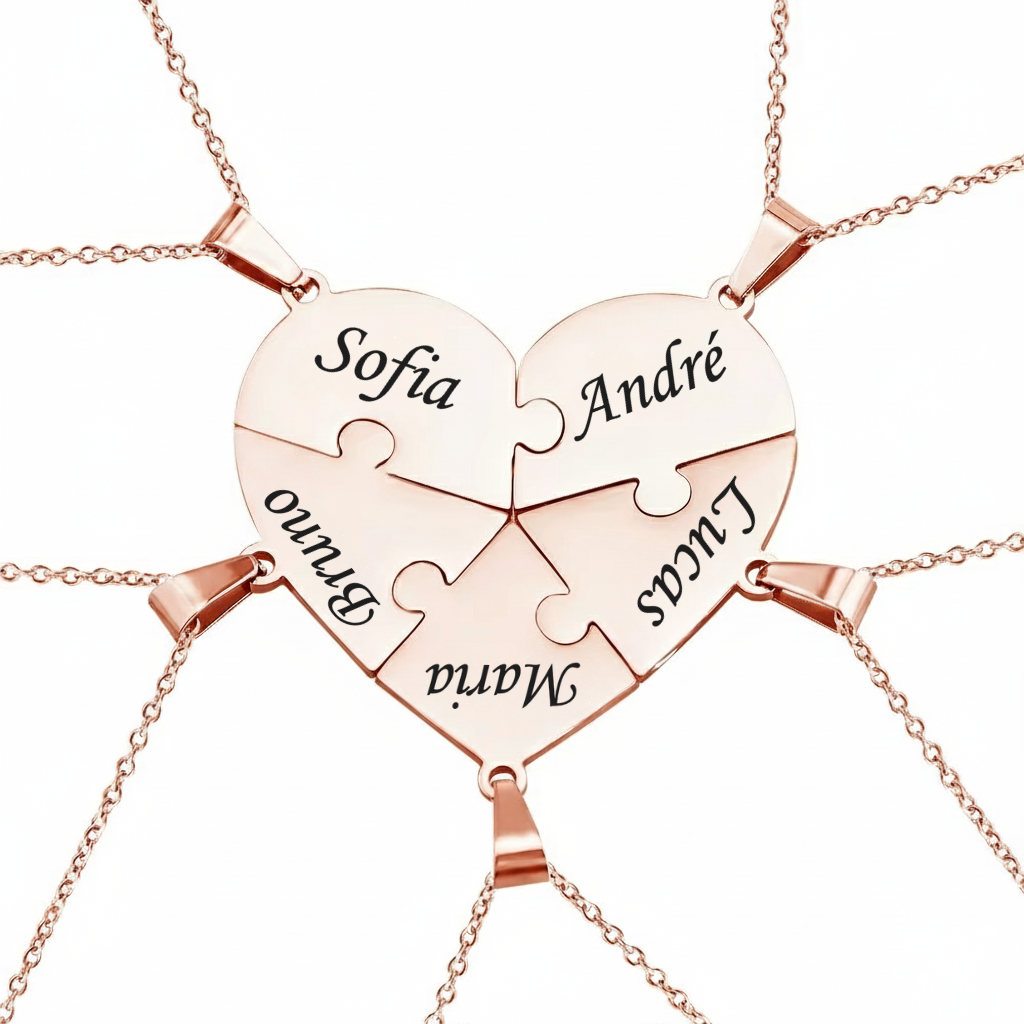 Colar Quebra Cabeça Personalizável Banhado