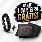 [DIA DOS PAIS] BRINDE Carteira de Couro Personalizada - Pulseira Laços Personalizada Com Nomes