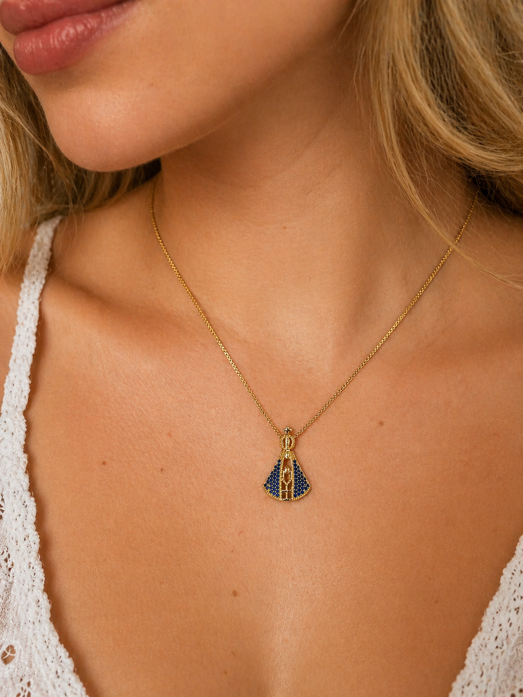 [COMPRE 1 LEVE 2] Colar Maria Nossa Senhora Aparecida - Dupla Face