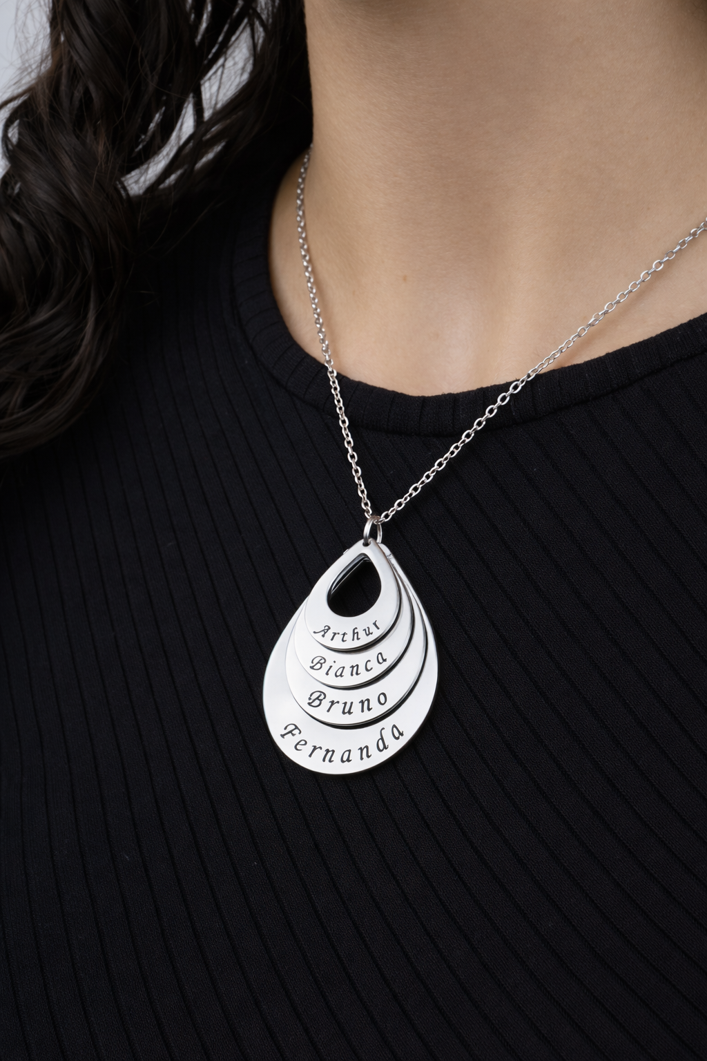 Colar Gota de Amor Personalizado - Aço Inox Banhado