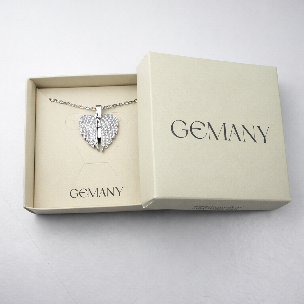 Colar_Asas_de_Anjo_prateado_na_caixa_da_marca_com_embalagem_elegante_para_presente