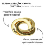 Colar Espiral personalizado com gravação de nomes nos anéis, presente personalizado para pessoas especiais.