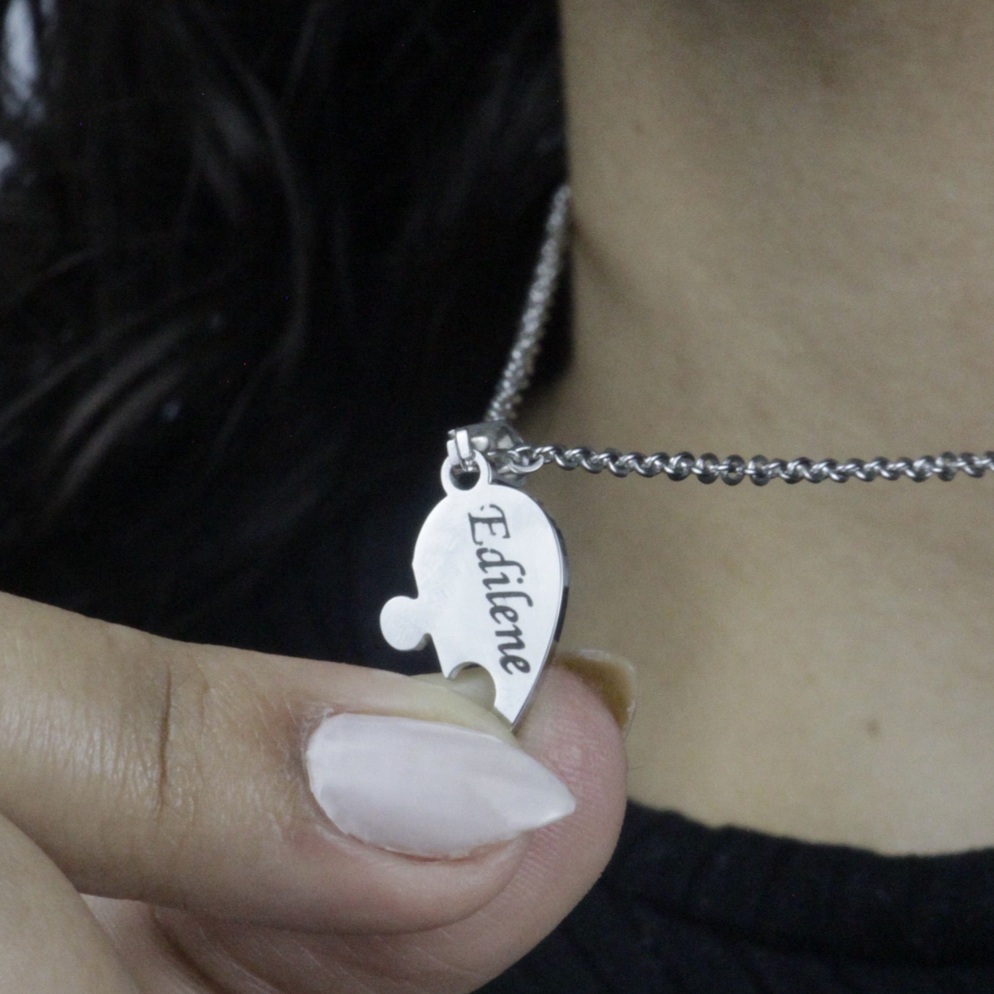 Colar Quebra Cabeça Personalizado - Aço Inox Banhado