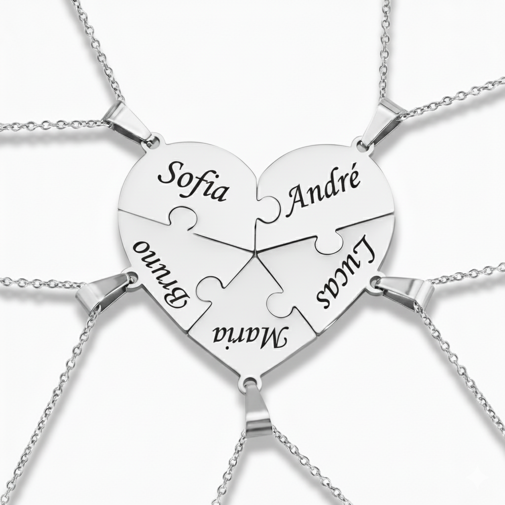 Colar Quebra Cabeça Personalizável Banhado