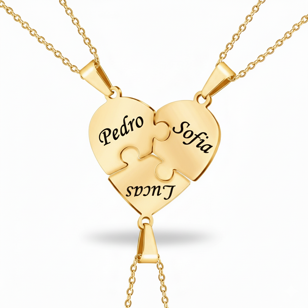 Colar Quebra Cabeça Personalizável Banhado