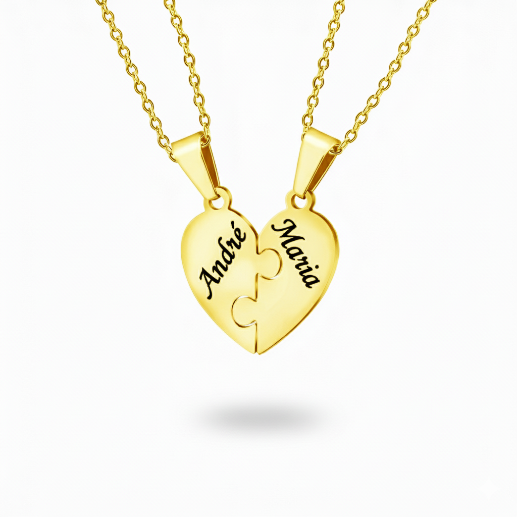 Colar Quebra Cabeça Personalizável Banhado