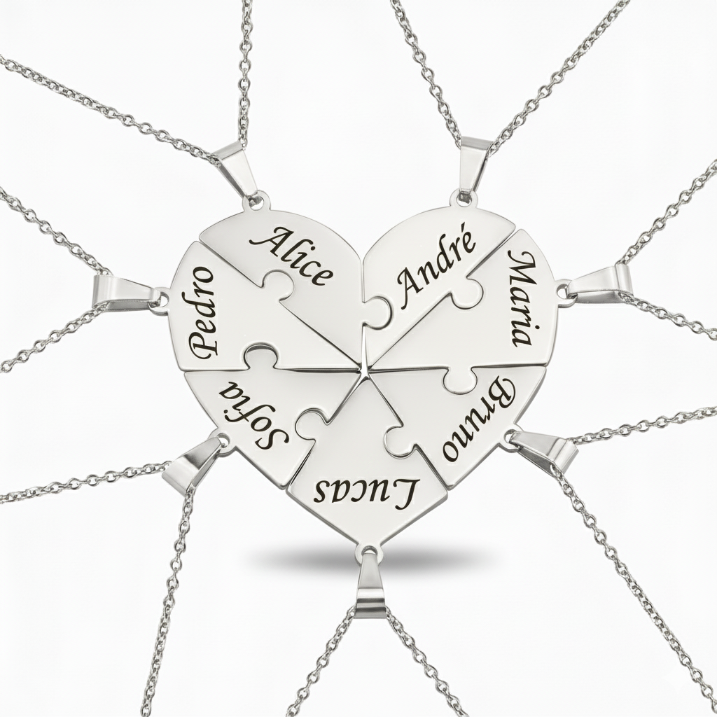 Colar Quebra Cabeça Personalizável Banhado