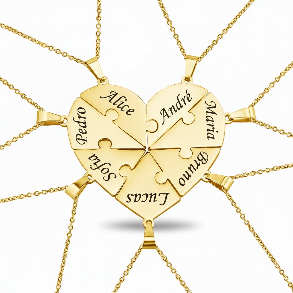 Colar Quebra Cabeça Personalizável Banhado