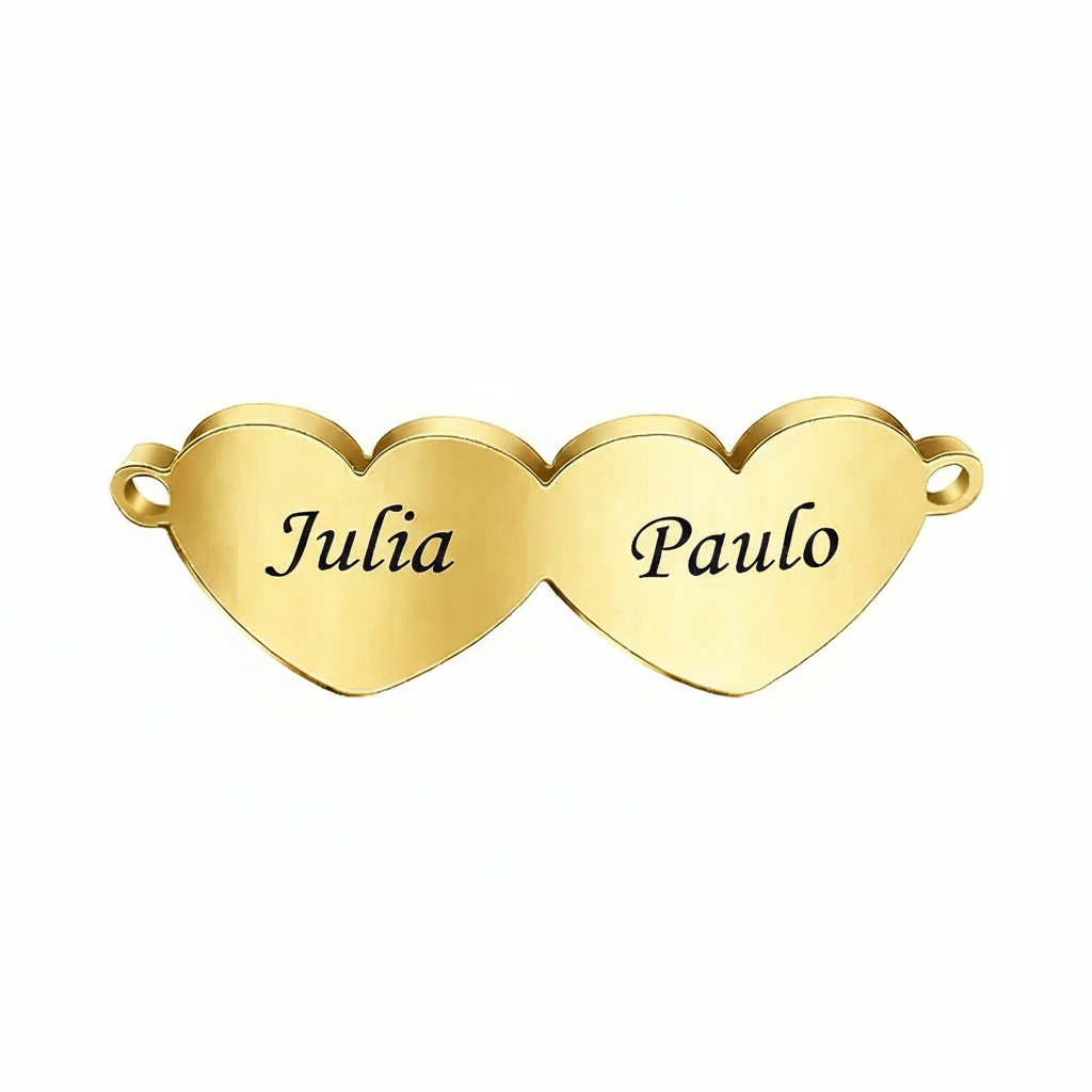 Colar Meus Corações Personalizado Aço Inoxidável Banhado