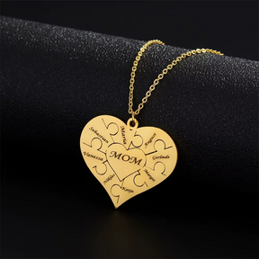 Colar Feminino Coração de Mãe Personalizado Banhado