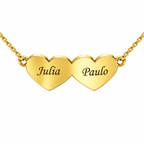 Colar Meus Corações Personalizado Aço Inoxidável Banhado