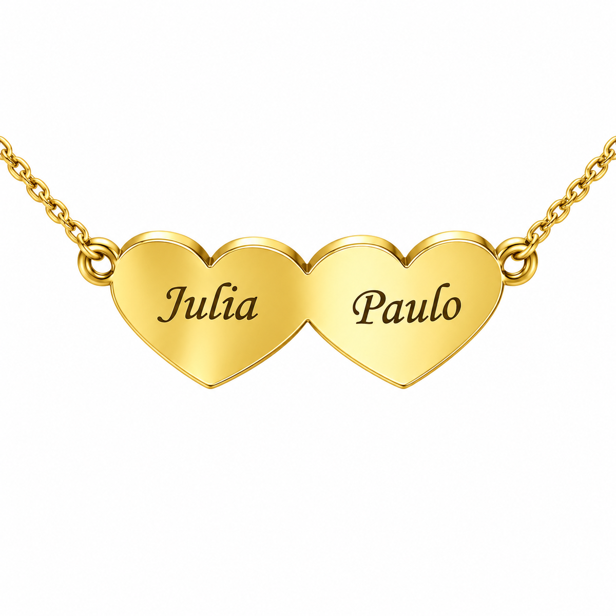 Colar Meus Corações Personalizado Aço Inoxidável Banhado