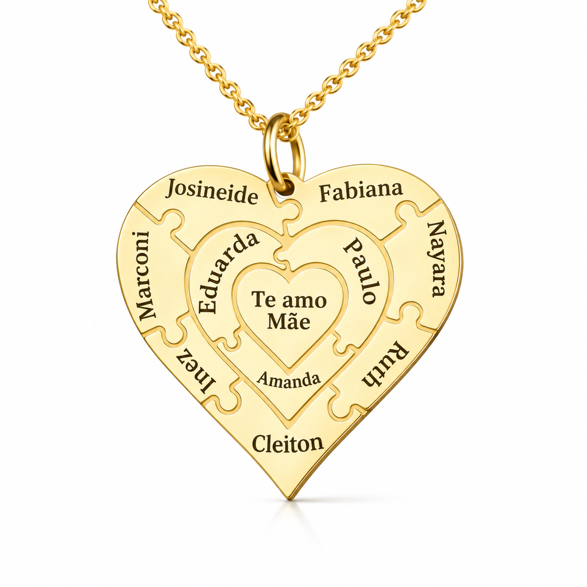 Colar Coração de Mãe Personalizado - Aço Inox Banhado