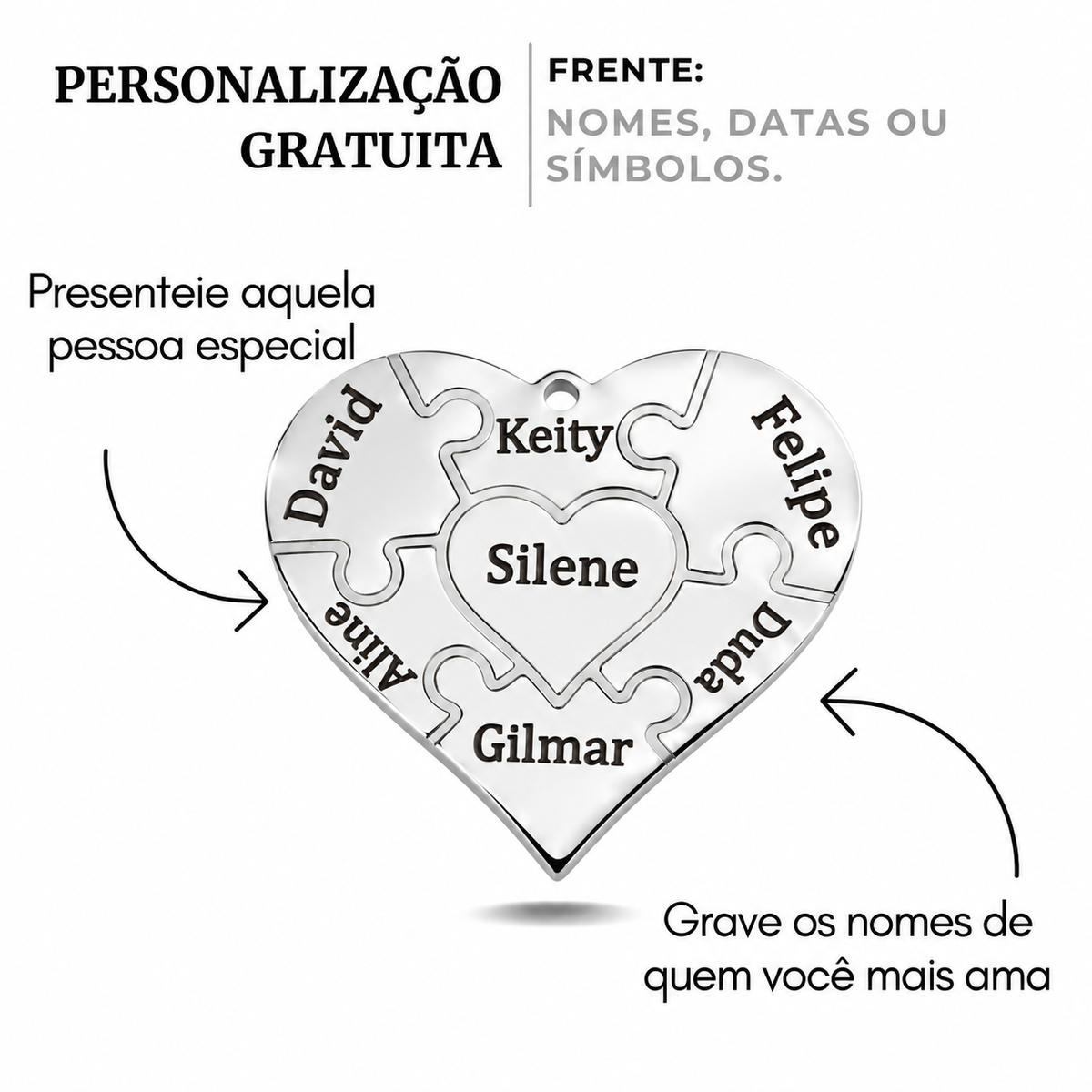 Colar Coração de Mãe Personalizado - Aço Inox Banhado
