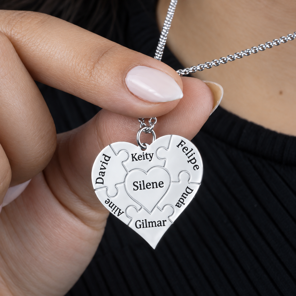 Colar Coração de Mãe Personalizado - Aço Inox Banhado