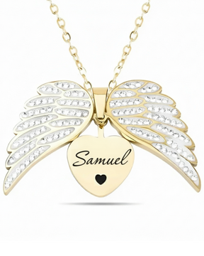 Colar Asas de Anjo Personalizável Banhado