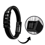 Pulseira Conexão Couro Personalizada Com Nomes + Caixa de Presente