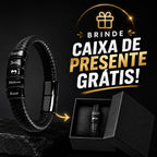 Pulseira Conexão Couro Personalizada Com Nomes + Caixa de Presente [BRINDE]