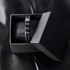 Pulseira Couro Personalizada Com Nomes - Caixa de Presente