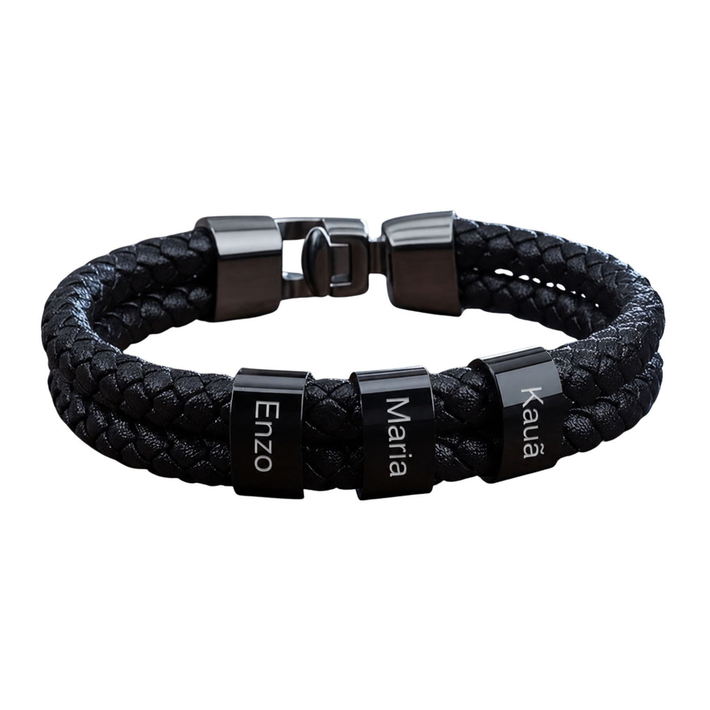 Pulseira Laços Ajustável Personalizada Com Nomes - Aço Inox