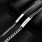 Par de Pulseiras Personalizadas de Casal Aço Inox