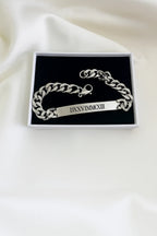 Par de Pulseiras Personalizadas de Casal Aço Inox